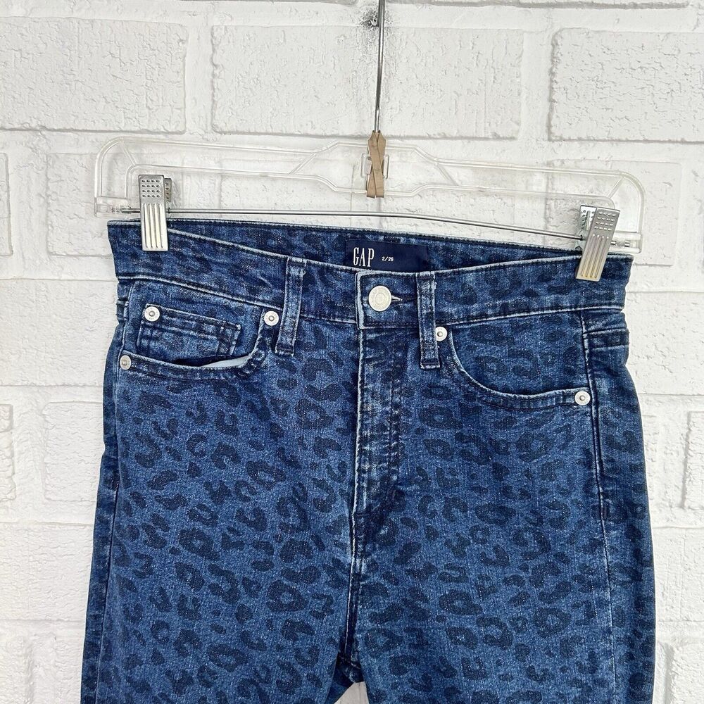 Gap Denim Legging Womens 2 26 Blue Animal Print